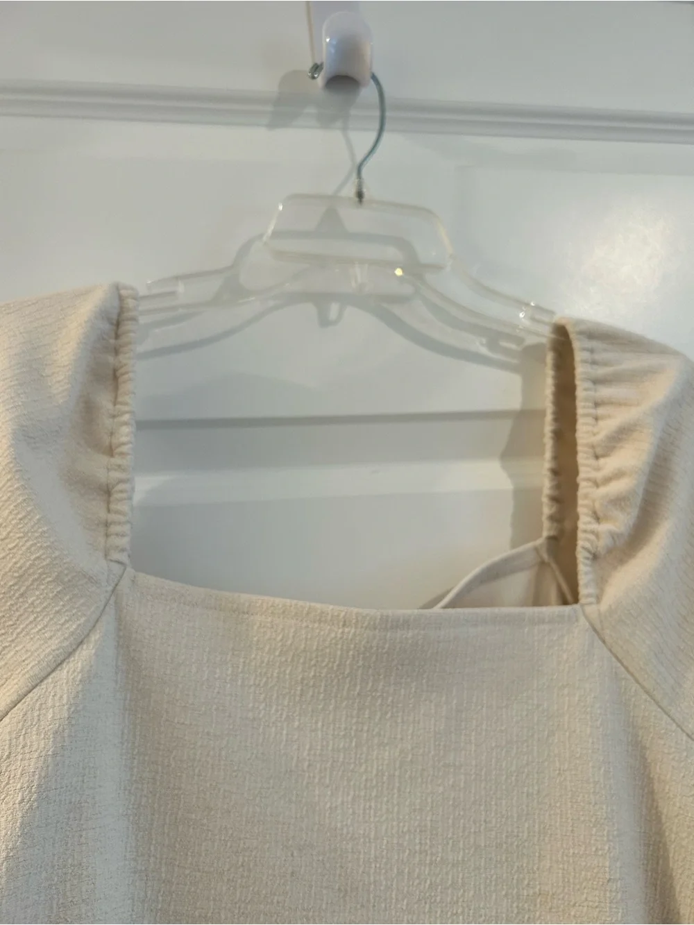 Madewell Square Neck Puff Sleeve Top Cream Size XL